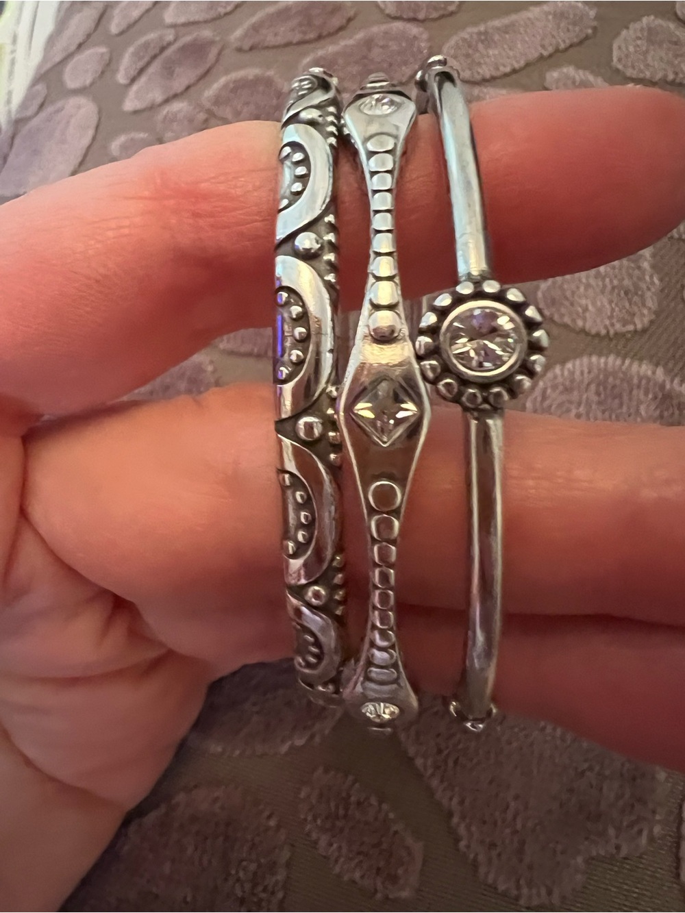 Brighton Silver-Tone Trio Bangle Bracelet Set